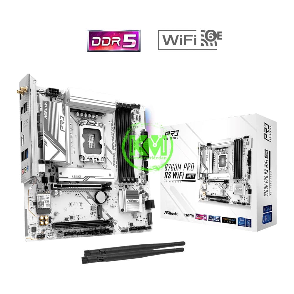 ASROCK B760M PRO RS WIFI WHITE (INTEL) MOTHERBOARD - Image 1