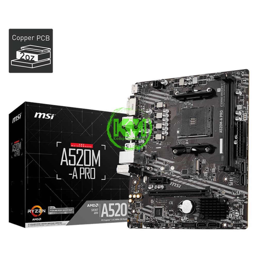 MSI A520M-A PRO (AMD) MOTHERBOARD - Image 1