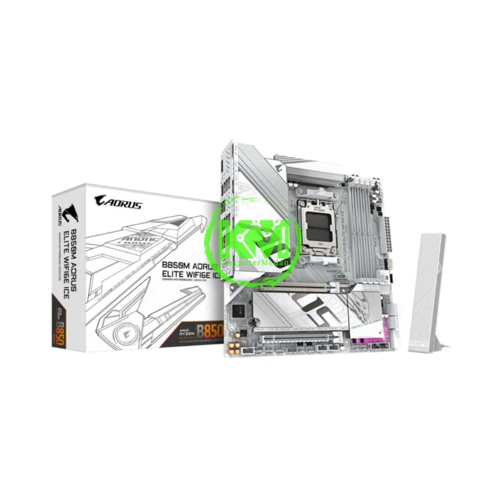 GIGABYTE B850M AORUS ELITE WIFI 6E ICE (AMD) MOTHERBOARD - Image 1