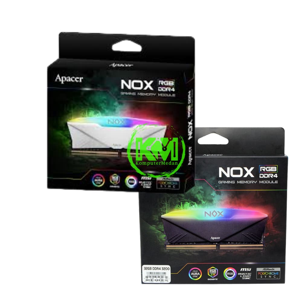 APACER NOX RGB 2X8GB 3200MHZ BLACK WHITE RAM - Image 1