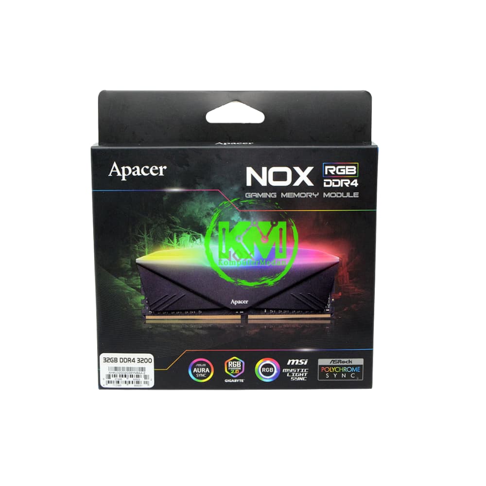 APACER NOX RGB DDR4 2X8GB 3600 MHZ BLACK RAM - Image 1