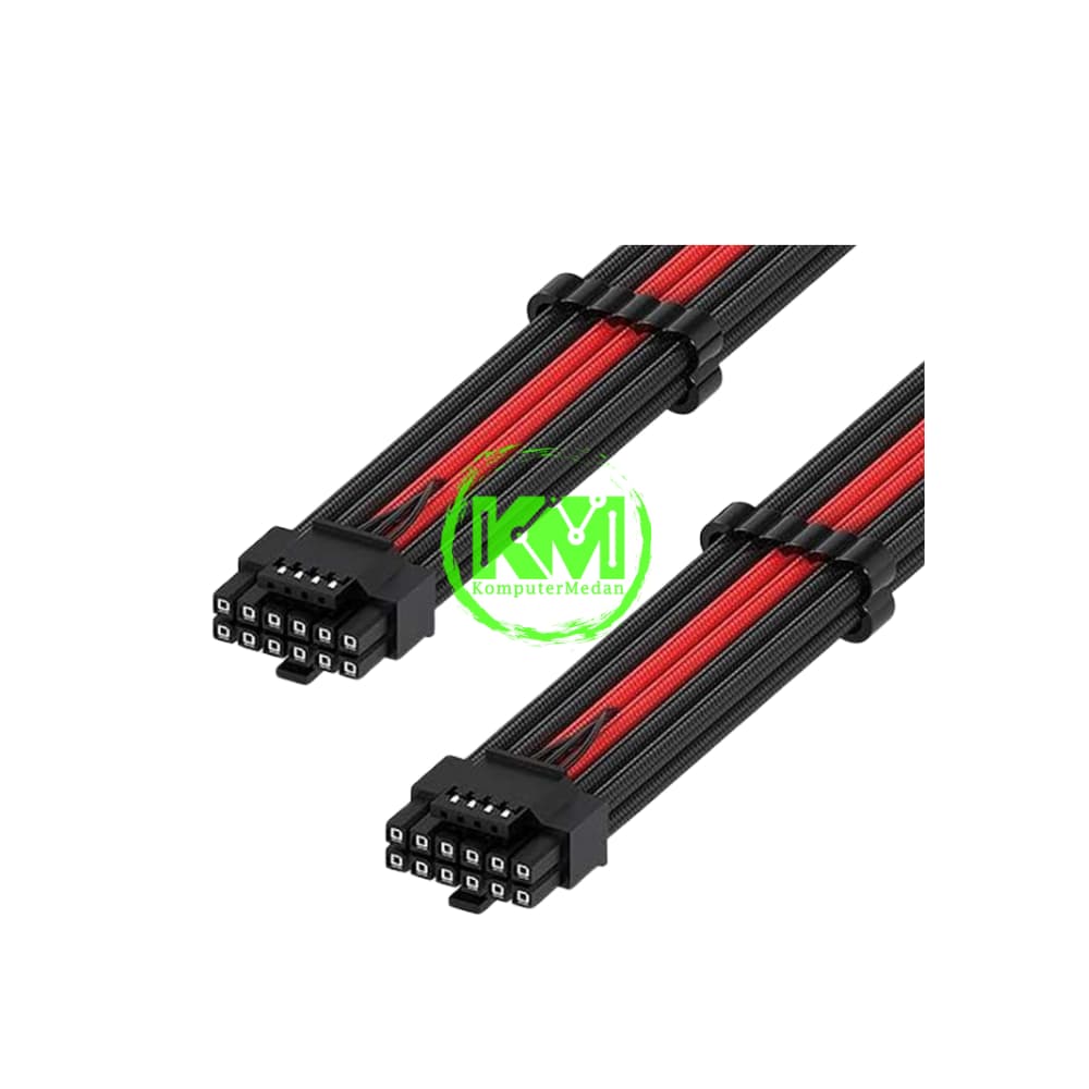 EZDIY-FAB 16AWG 12VHPWR MALE TO MALE 600MM BLACK WHITE BLACK RED EXTENSION CABLE - Image 4
