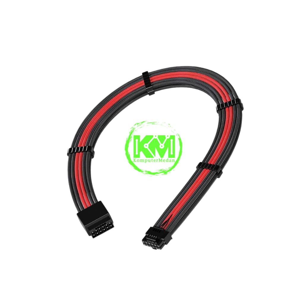 EZDIY-FAB 16AWG 12VHPWR MALE TO FEMALE 400MM BLACK WHITE BLACK RED EXTENSION CABLE - Image 4