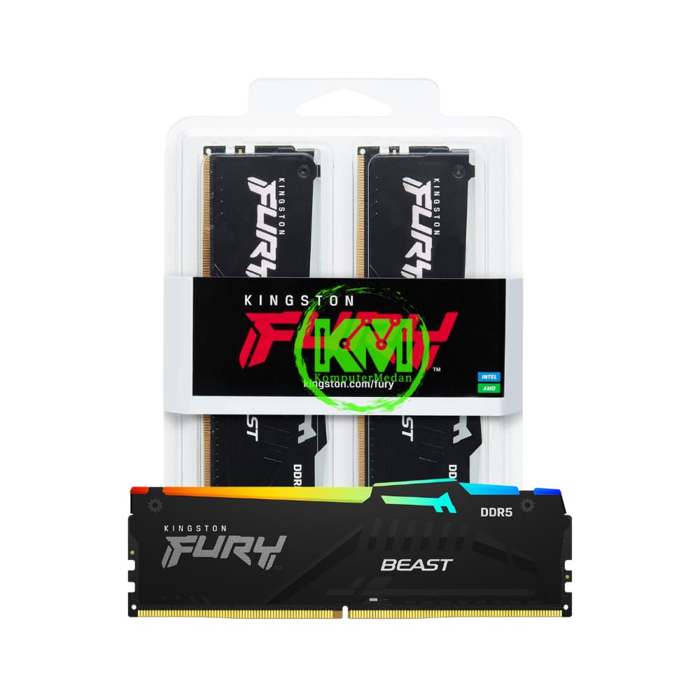 KINGSTON FURY BEAST RGB DDR5 2X16GB 5600MHZ AMD RAM - Image 1