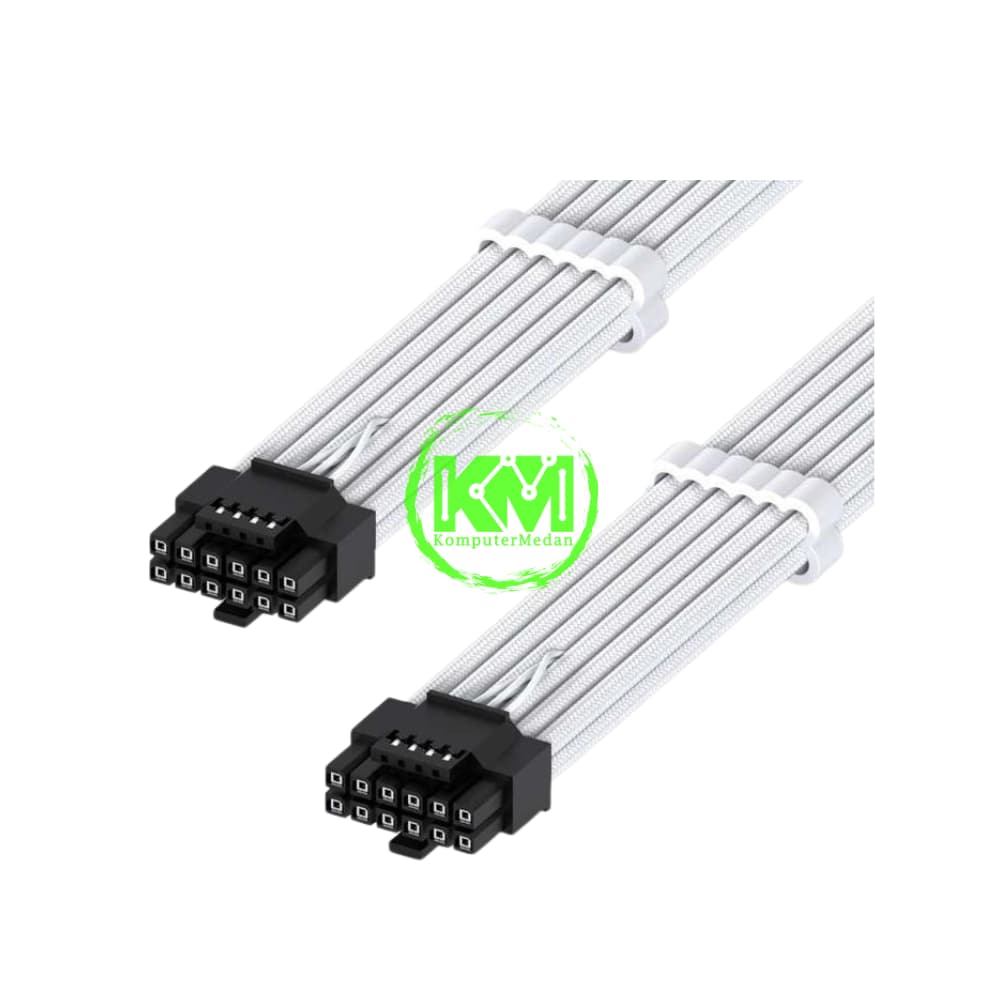 EZDIY-FAB 16AWG 12VHPWR MALE TO MALE 600MM BLACK WHITE BLACK RED EXTENSION CABLE - Image 3