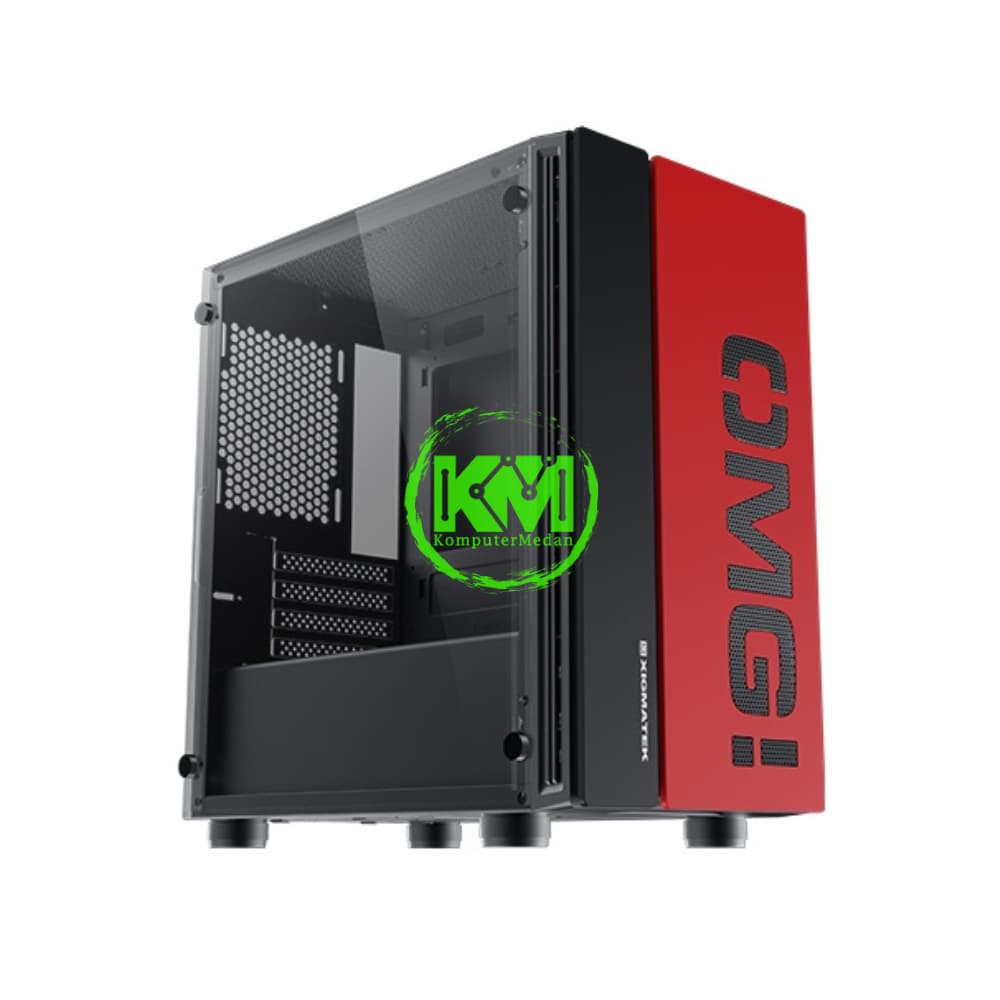 XAGATEK OMG BLACK RED GAMING CASING - Image 1