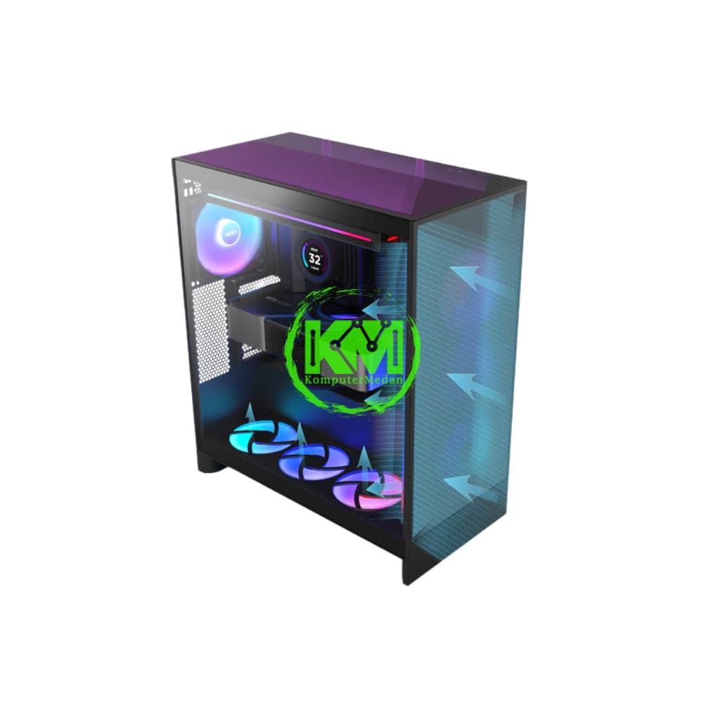 NZXT H7 FLOW RGB BLACK GAMING CASING - Image 4
