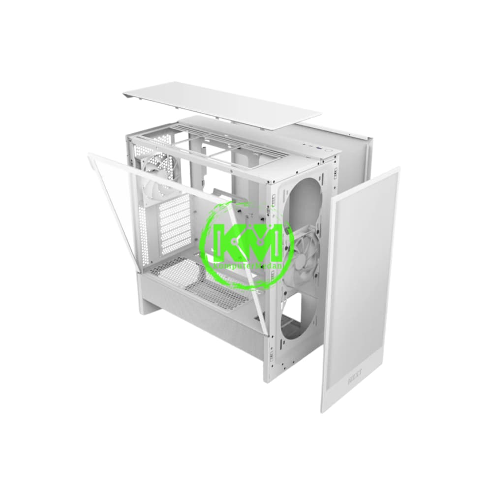 NZXT H5 FLOW BLACK WHITE GAMING CASING - Image 2