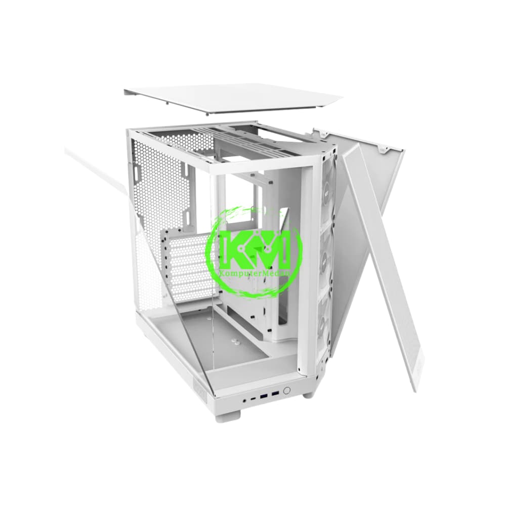 NZXT H6 GLOW RGB WHITE GAMING CASING - Image 4