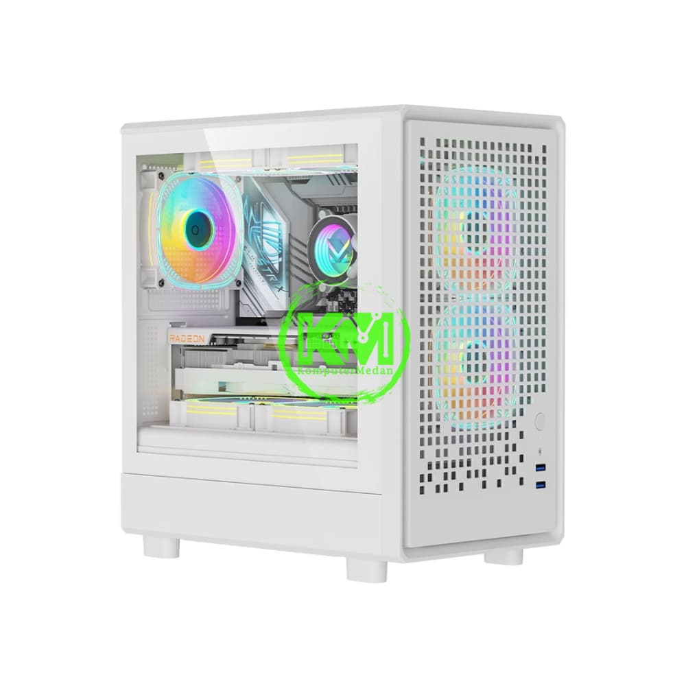 FPMAX AIRMESH G2 WHITE + 3FAN GAMING CASING - Image 1