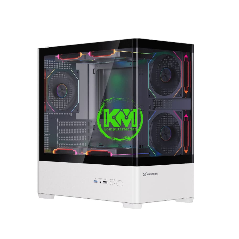 FPMAX R4M NOVA WHITE + 3 FAN GAMING CASING - Image 1