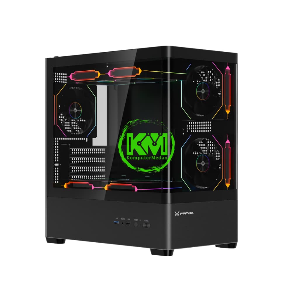 FPMAX R4M NOVA BLACK + 3 FAN GAMING CASING