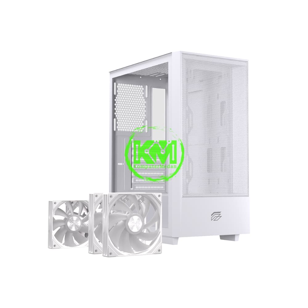EINAREX P100 WHITE +3 FAN ARGB GAMING CASING - Image 1