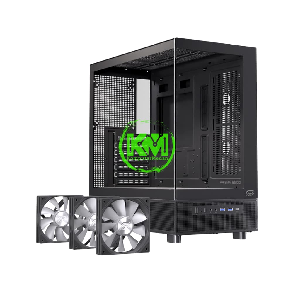 EINAREX PRISMA S500 BLACK +3FAN GAMING CASING