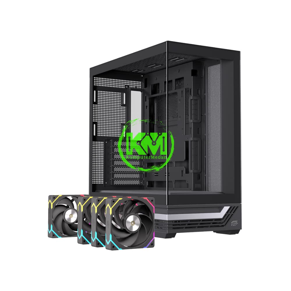 EINAREX PRISMA S800 BLACK +4FAN RGB GAMING CASING - Image 1
