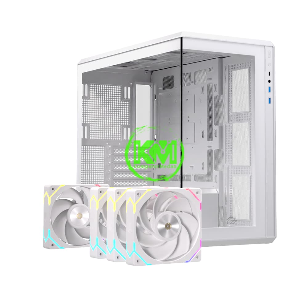 EINAREX ZENITH ZM800 WHITE + 4FAN RGB GAMING CASING