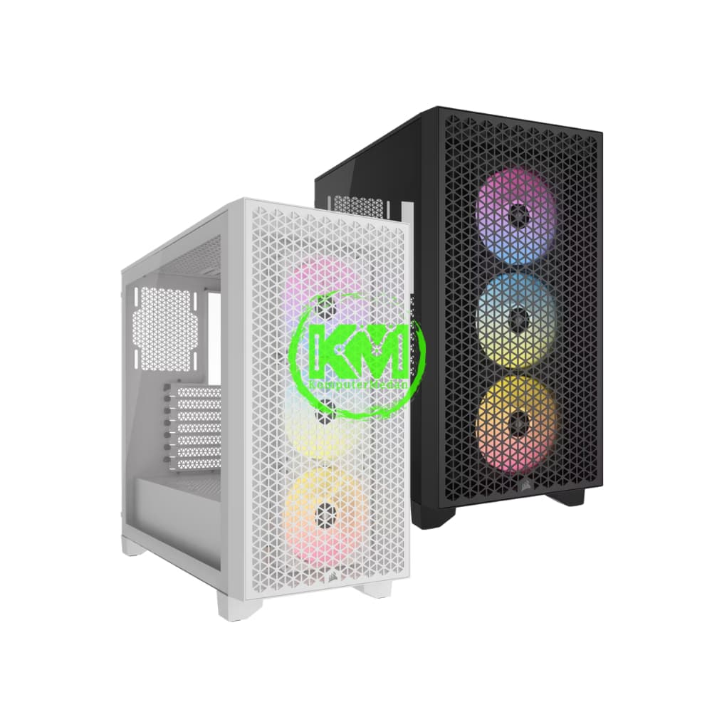 CORSAIR 3000D RGB AIRFLOW BLACK WHITE CASING - Image 1