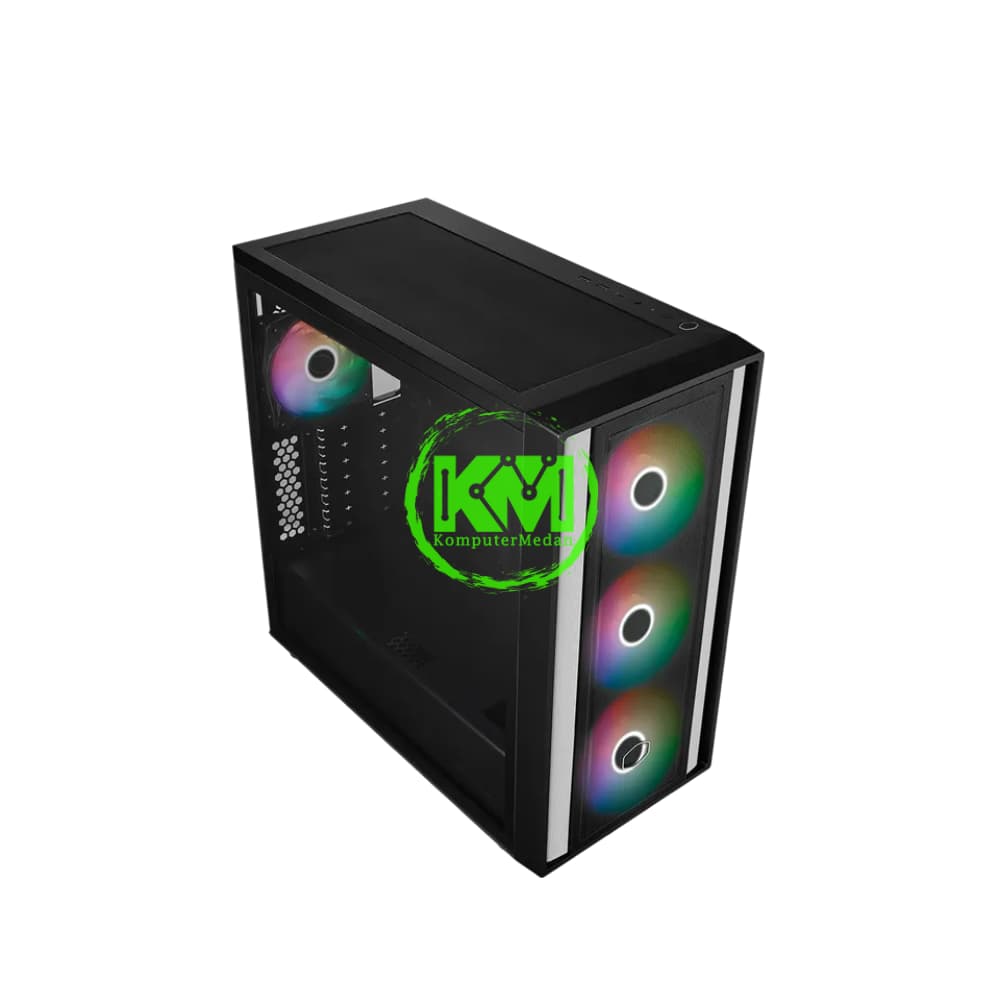 COOLER MASTER MASTERBOX 600 LITE BLACK WHITE GAMING CASING - Image 1