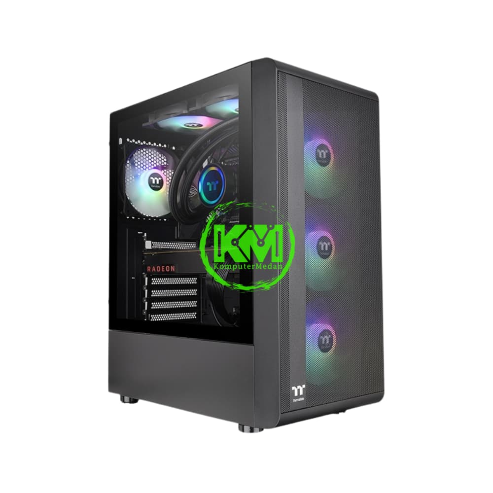 THERMALTAKE S200 TG ARGB BLACK GAMING CASING - Image 1