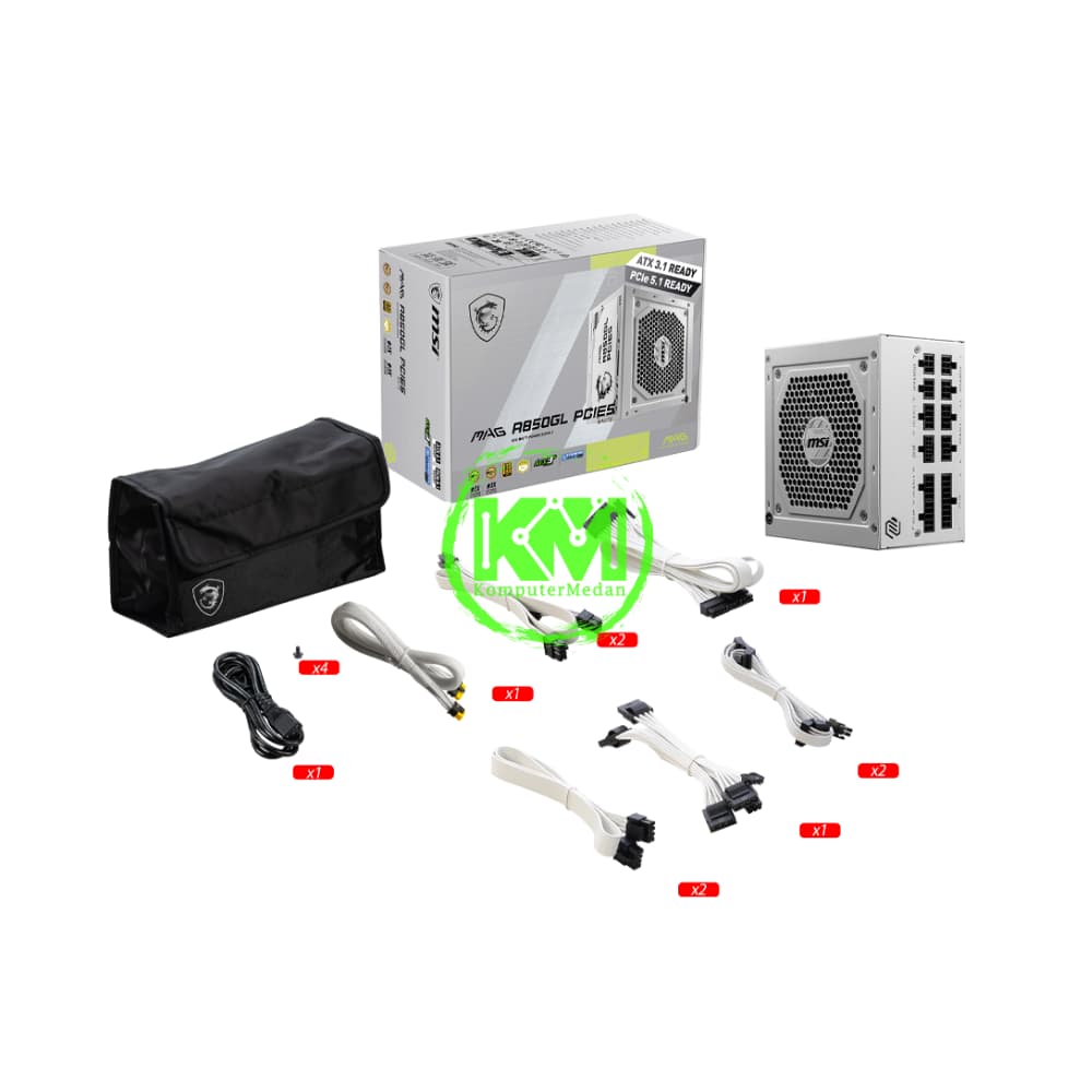 MSI MAG A850GL 850W 80+ GOLD WHITE POWER SUPPLY - Image 5