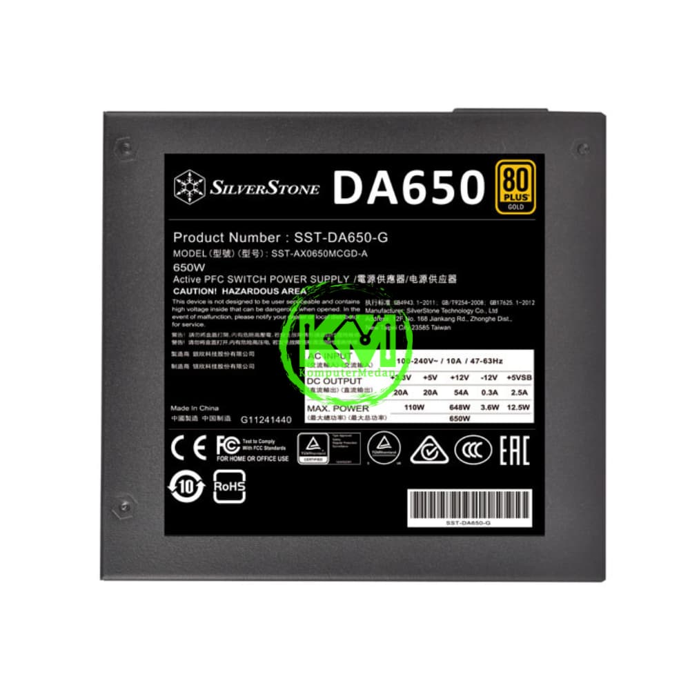 SILVERSTONE 650 WATT 80+ GOLD DA650W-G POWER SUPPLY - Image 3