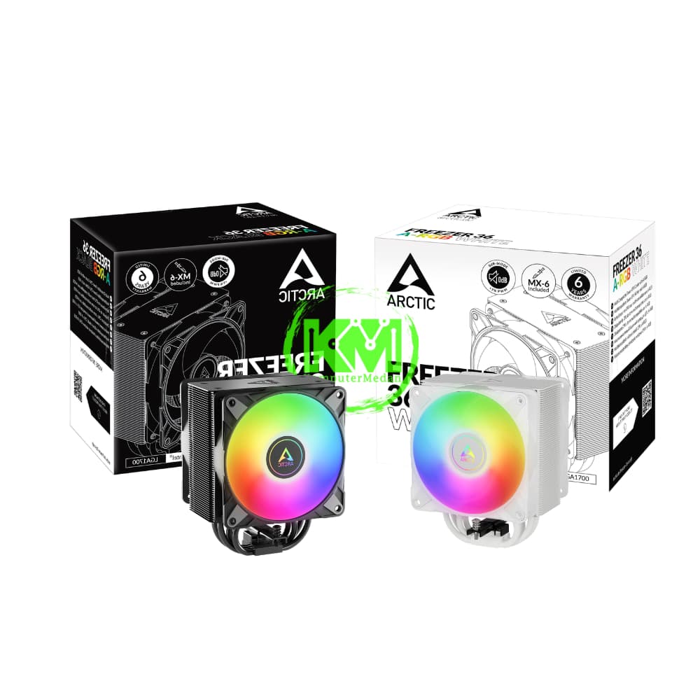 ARTIC COOLING FREEZER 36 ARGB BLACK WHITE DUAL FAN FAN PROCESSOR - Image 1