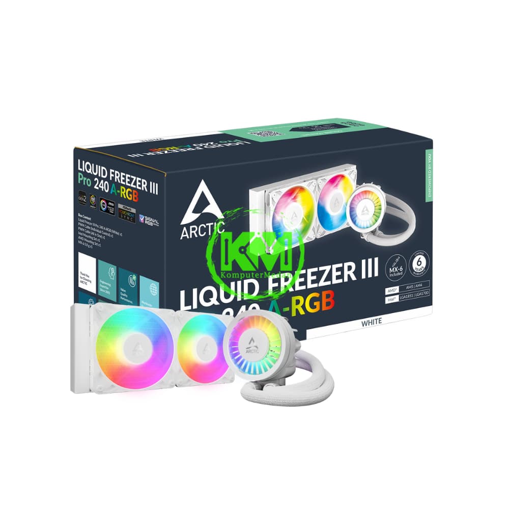 ARTIC COOLING LIQUID FREEZER III 240 ARGB WHITE FAN PROCESSOR - Image 1