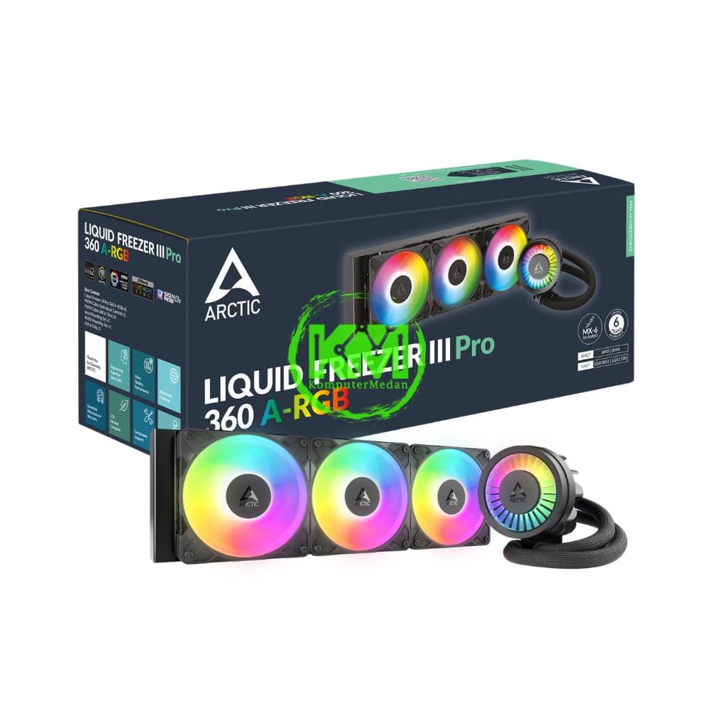 ARTIC COOLING LIQUID FREEZER III PRO 360 ARGB BLACK FAN PROCESSOR - Image 1