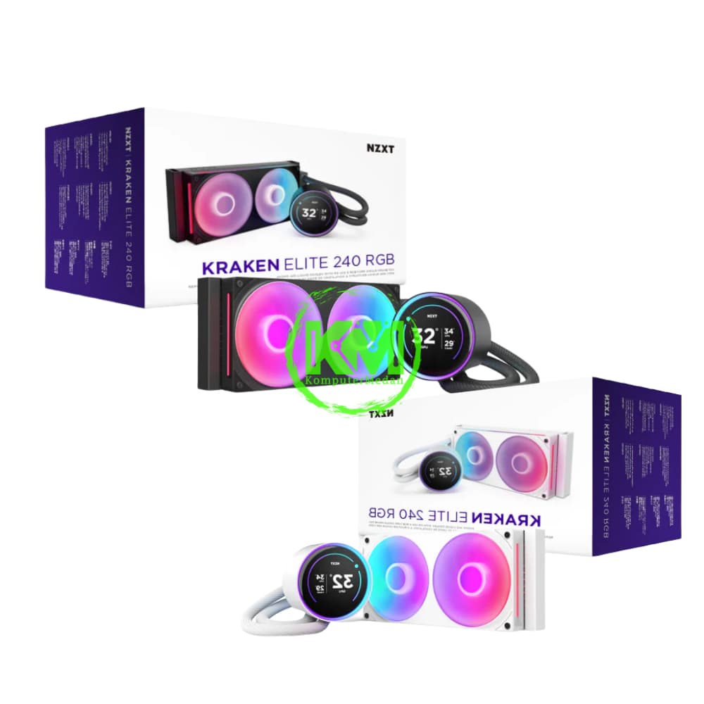 NZXT KRAKEN ELITE 240 RGB BLACK WHITE FAN PROCESSOR - Image 1
