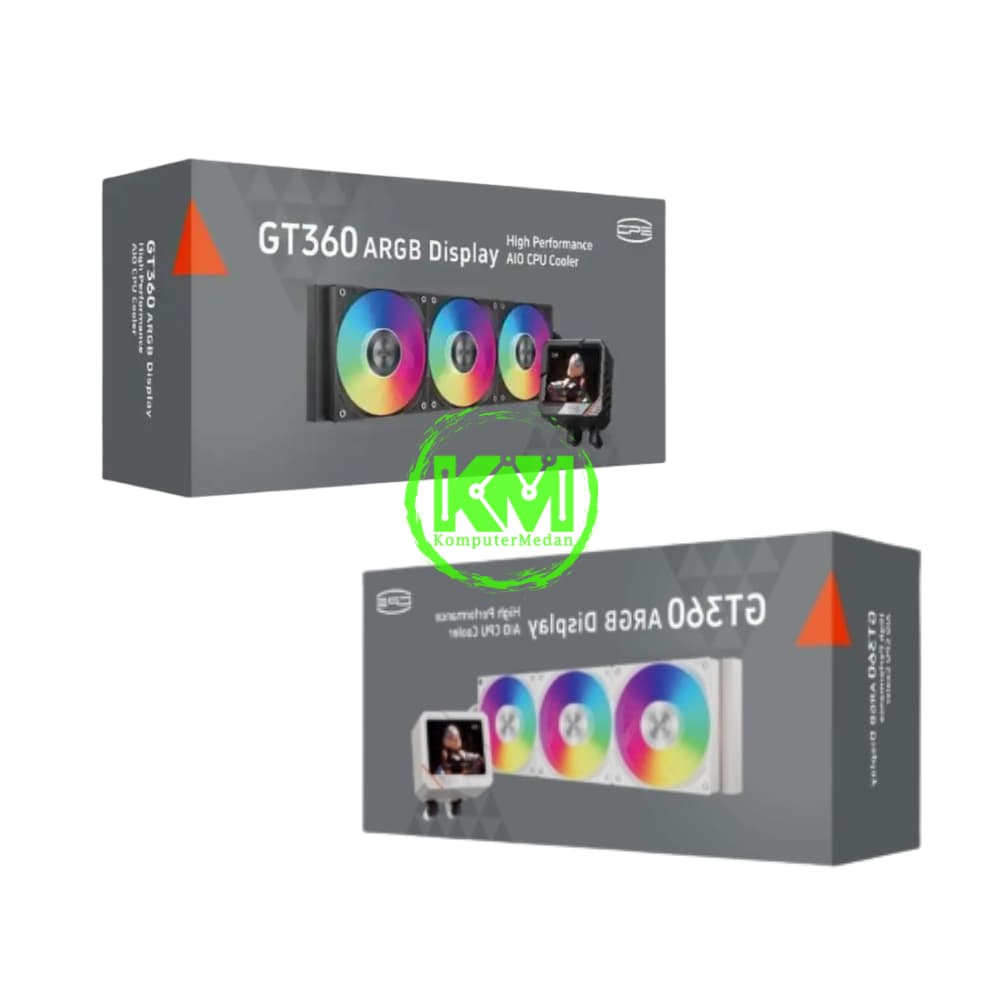 PCCOOLER GT360 ARGB 360MM DISPLAY LCD BLACK WHITE FAN PROCESSOR