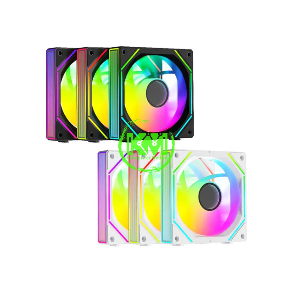 OCYPUS GAMMA F12 UNI ARGB FAN CASE 3IN1 BLACK WHITE FAN CASING - Image 2