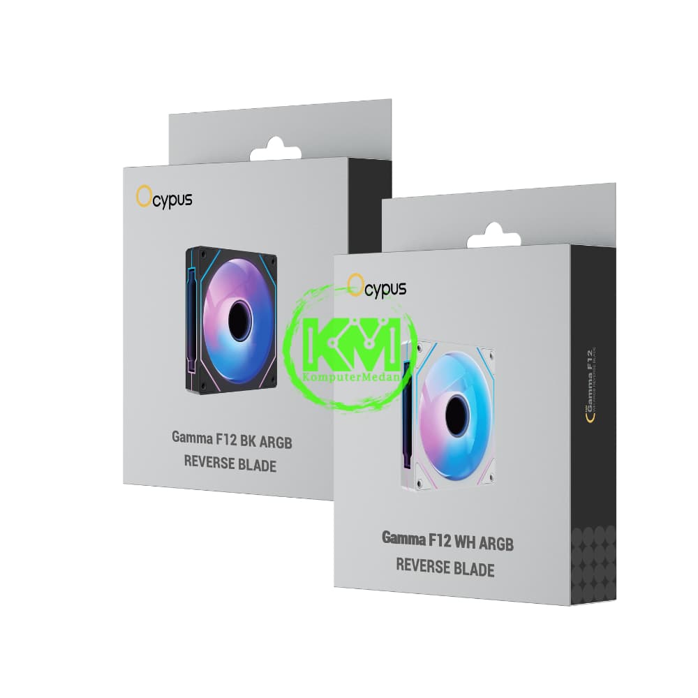 OCYPUS GAMMA F12 ARGB FAN CASE REVERSE BLADE BLACK WHITE FAN CASING