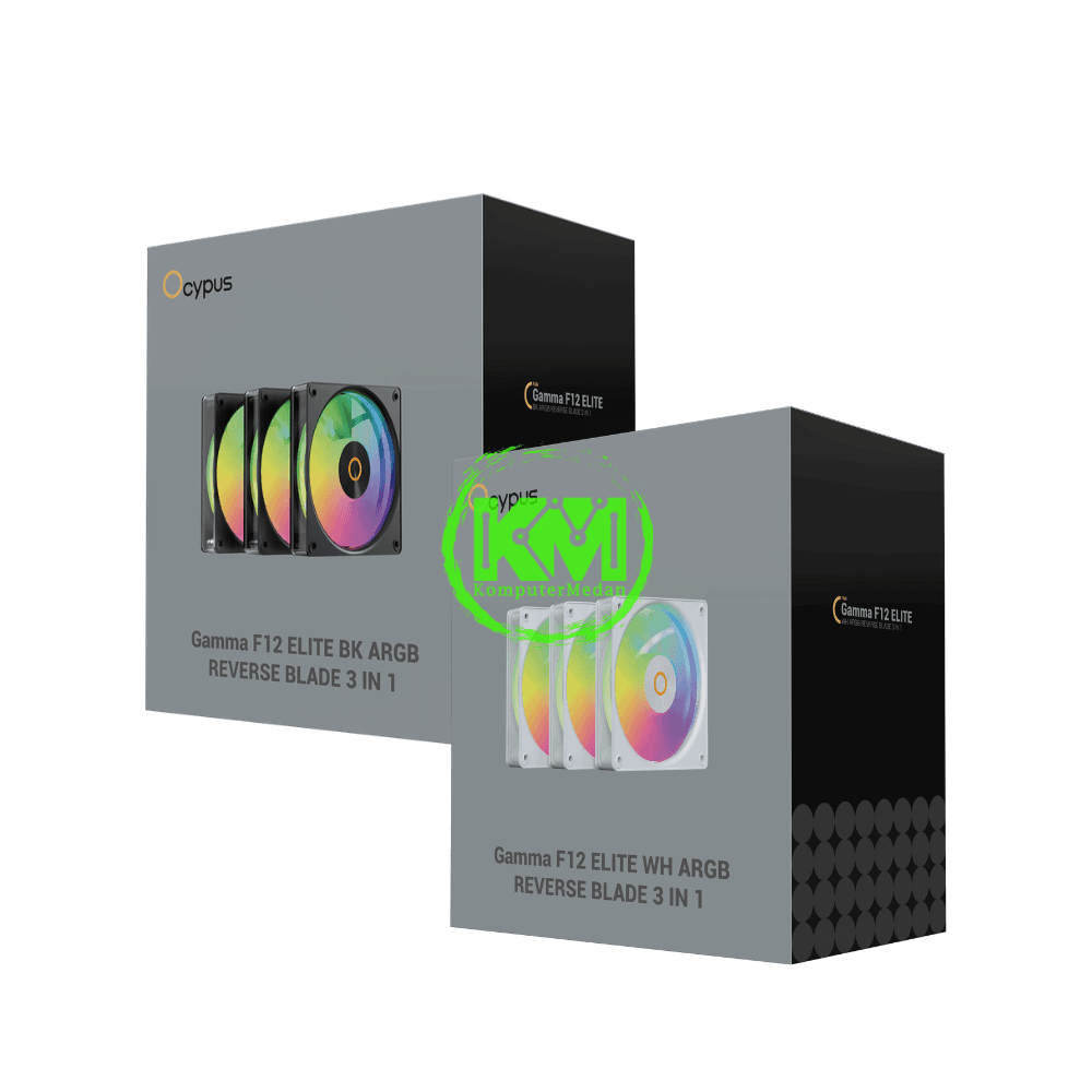 OCYPUS GAMMA F12 UNI ARGB FAN CASE 3IN1 BLACK WHITE FAN CASING - Image 1