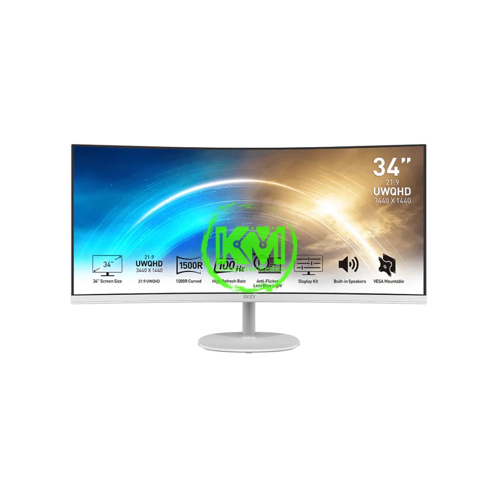 MSI MP341CQW WHITE LED MONITOR - Image 1