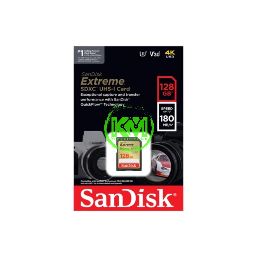 SANDISK SDCARD EXTREME 128GB 180MB MEMORY CARD