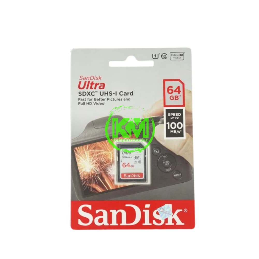 SANDISK SDCARD CLASS10 64GB 100MB MEMORY CARD - Image 1