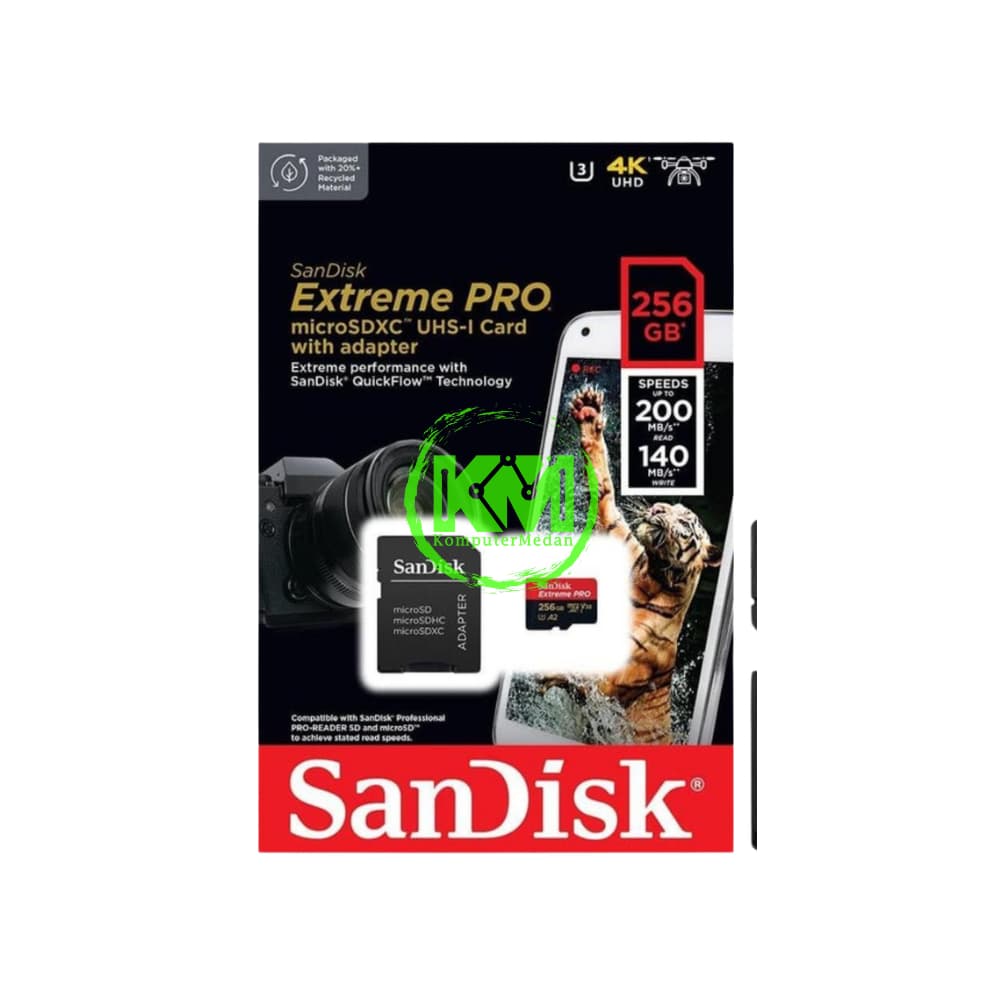 SANDISK MICROSD EXTREME PRO 256GB 200 140MB MEMORY CARD - Image 1