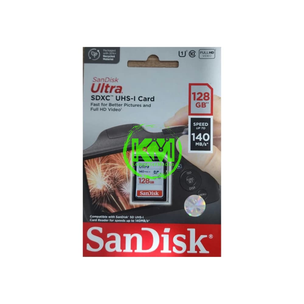 SANDISK SDCARD CLASS10 128GB 140MB MEMORY CARD - Image 1