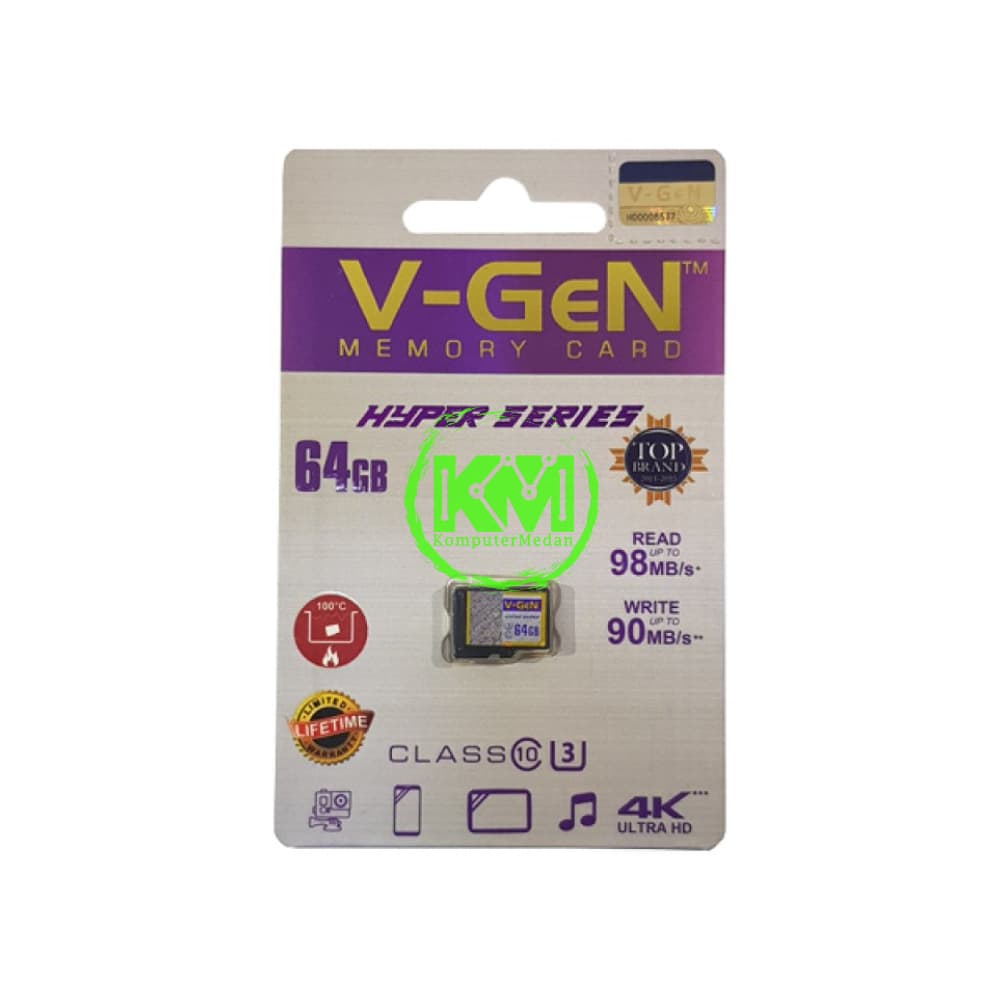 VGEN MICROSD HYPER SERIES 64GB MEMORY CARD - Image 1