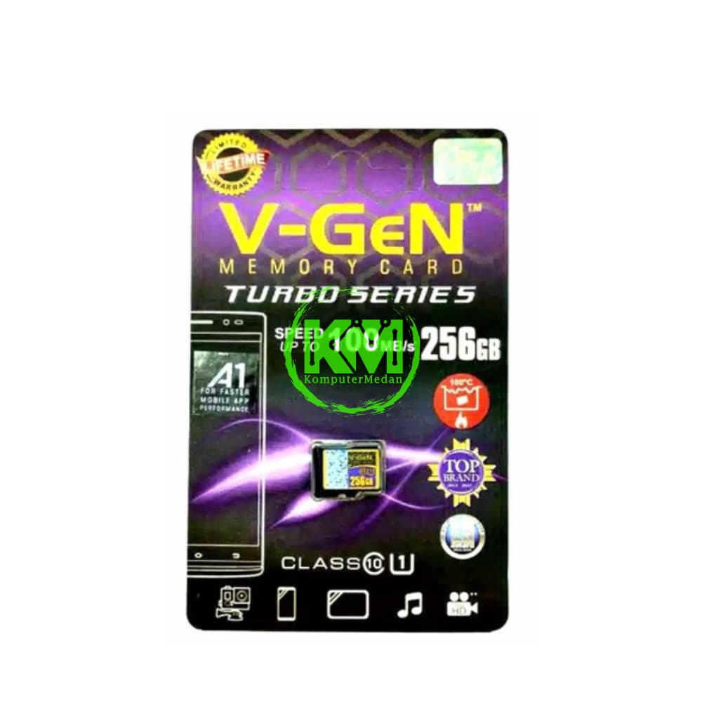 VGEN MICROSD 256GB CLASS 10 TURBO SERIES MEMORY CARD - Image 1